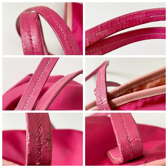 Prada pink Tessuto nylon and leather shoulder tote bag - Picture 8 of 14